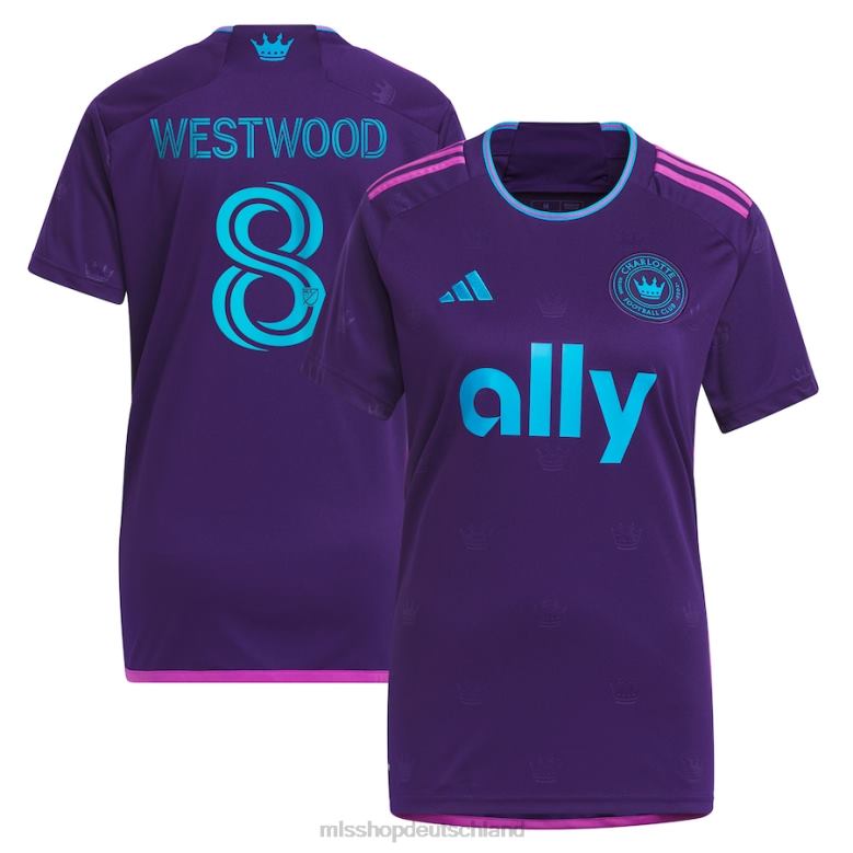 MLS Jerseys Frauen Charlotte FC Ashley Westwood Adidas Lila 2023 Crown Jewel Kit Replika-Trikot 4PP8T787