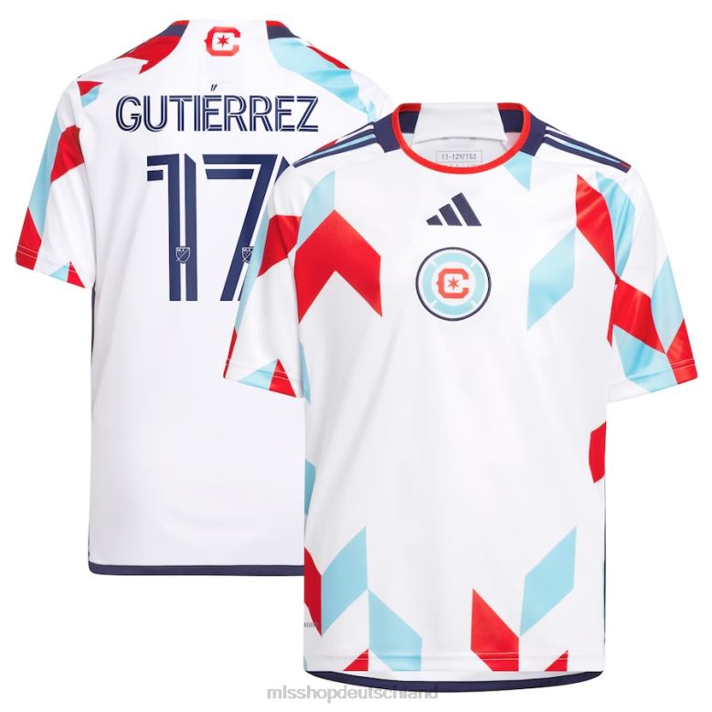 MLS Jerseys Kinder Chicago Fire Brian Gutierrez adidas Weiß 2023 ein Kit für alle Replika-Spielertrikots 4PP8T639