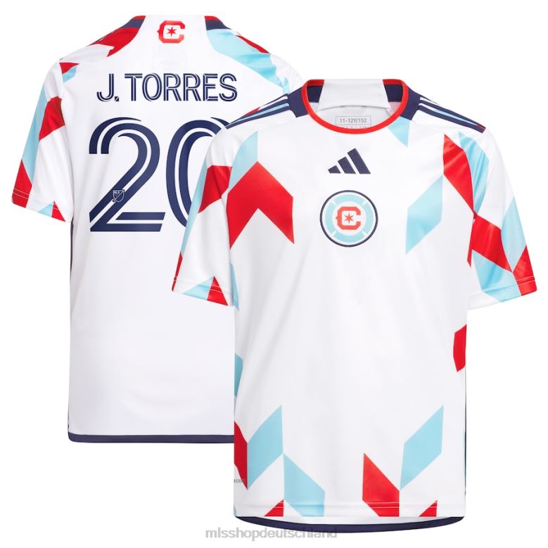 MLS Jerseys Kinder Chicago Fire Jairo Torres adidas Weiß 2023 ein Kit für alle Replika-Spielertrikots 4PP8T1170