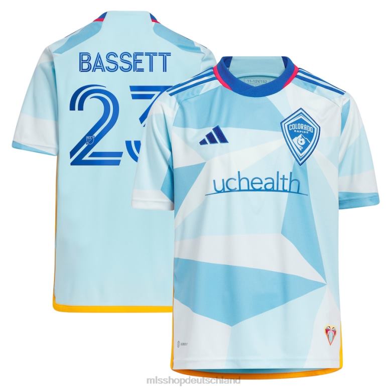 MLS Jerseys Kinder Colorado Rapids Cole Bassett adidas hellblaues 2023 New Day Kit Replika-Trikot 4PP8T842