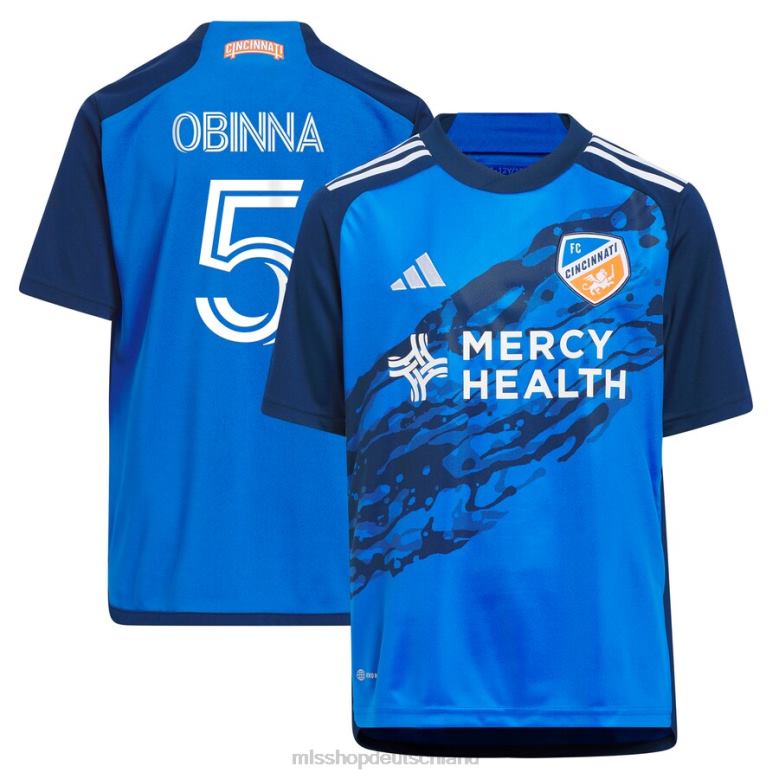 MLS Jerseys Kinder FC Cincinnati Obinna Nwobodo adidas Blue 2023 River Kit Replika-Trikot 4PP8T1466