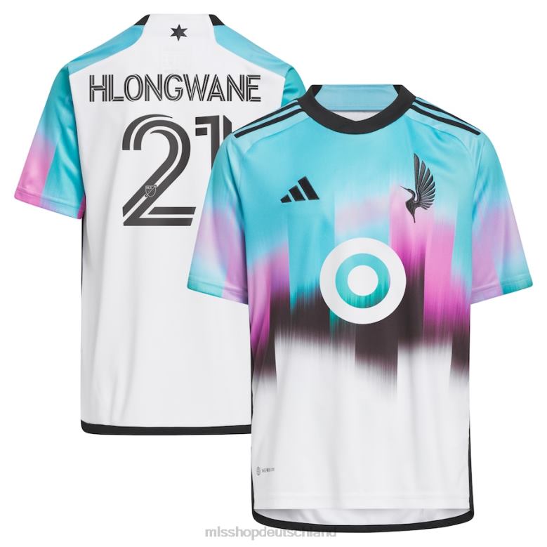 MLS Jerseys Kinder Minnesota United FC Bongokuhle Hlongwane adidas Weißes 2023 The Northern Lights Kit Replika-Trikot 4PP8T765
