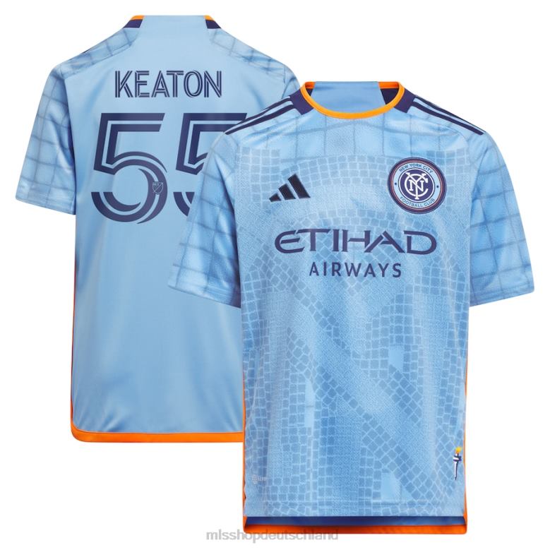 MLS Jerseys Kinder New York City FC Keaton Parks Adidas Hellblau 2023 das Interboro-Kit Replik-Trikot 4PP8T1000