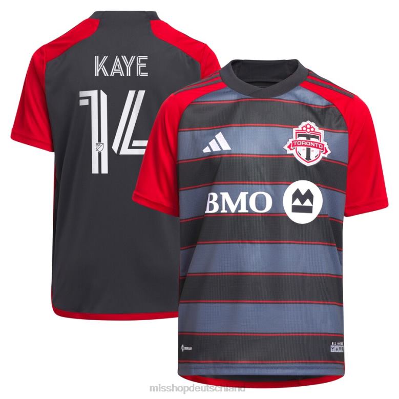 MLS Jerseys Kinder Toronto FC Mark-Anthony Kaye adidas graues 2023 Club Kit Replika-Spielertrikot 4PP8T1108