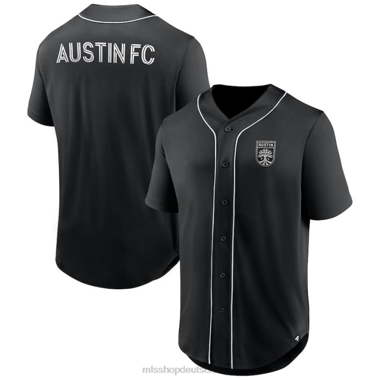 MLS Jerseys Männer Schwarzes, modisches Baseball-Trikot mit Knopfleiste aus der dritten Spielperiode von Austin FC Fanatics 4PP8T80