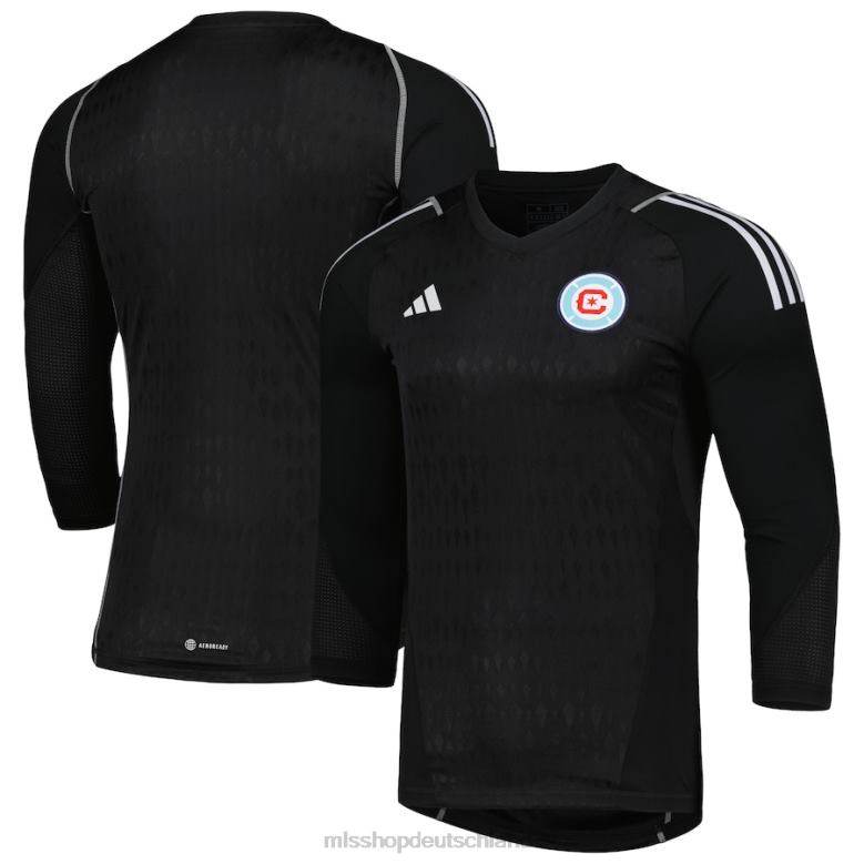 MLS Jerseys Männer Chicago Fire adidas schwarzes 2023 Torwart-Langarm-Replika-Trikot 4PP8T718