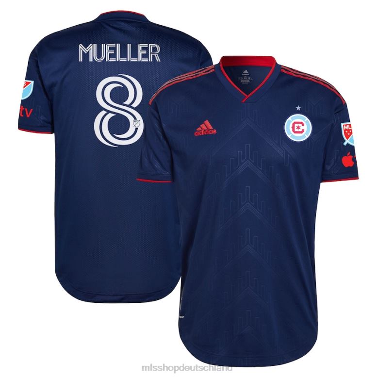 MLS Jerseys Männer Chicago Fire Chris Mueller adidas Blue 2023 Water Tower Kit authentisches Spielertrikot 4PP8T912
