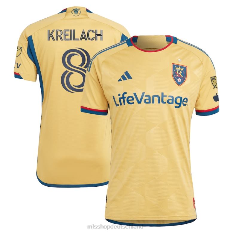 MLS Jerseys Männer Real Salt Lake Damir Kreilach adidas Gold 2023 The Beehive State Kit authentisches Spielertrikot 4PP8T791