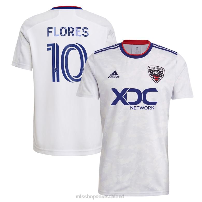 MLS Jerseys Männer Gleichstrom United Edison Flores adidas weiß 2022 das Marmor-Replika-Spielertrikot 4PP8T1332