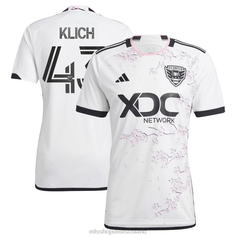 MLS Jerseys Männer Gleichstrom United Mateusz Klich adidas Weißes 2023 The Cherry Blossom Kit Replika-Spielertrikot 4PP8T189