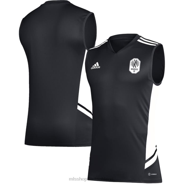 MLS Jerseys Männer nashville sc adidas schwarz/weißes ärmelloses Trainingstrikot 4PP8T597