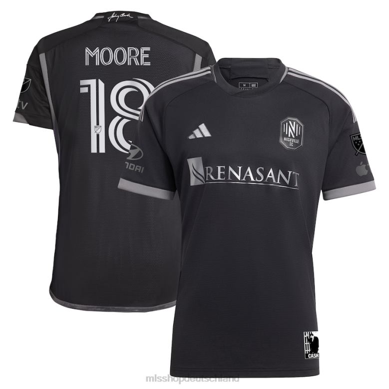 MLS Jerseys Männer nashville sc shaq moore adidas schwarz 2023 Mann im schwarzen Kit authentisches Spielertrikot 4PP8T1036
