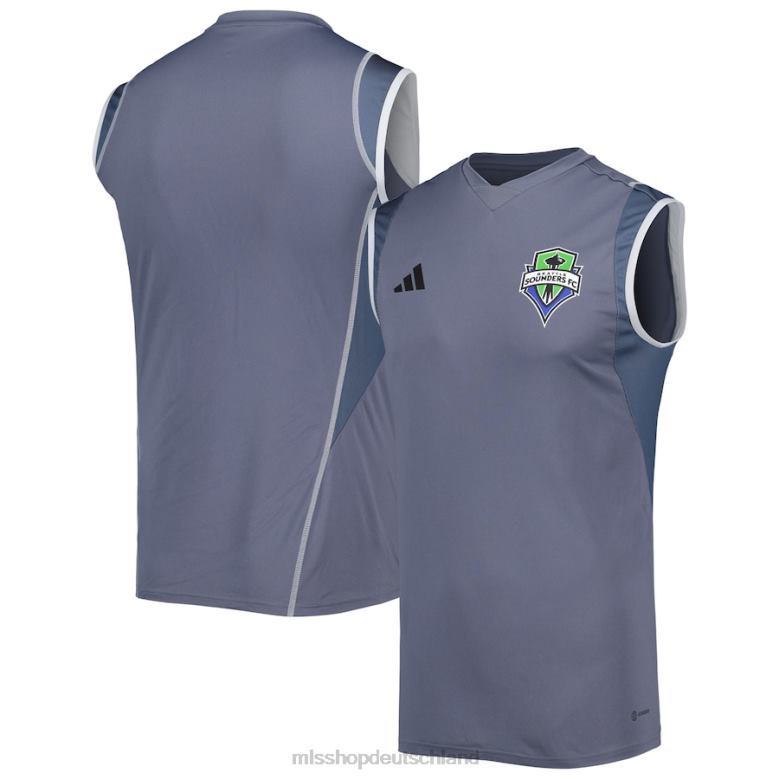 MLS Jerseys Männer Seattle Sounders FC adidas graues ärmelloses On-Field-Trainingstrikot 2023 4PP8T384