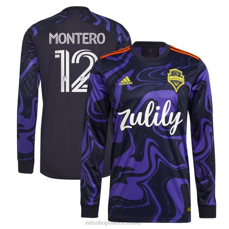 MLS Jerseys Männer Seattle Sounders FC Fredy Montero Adidas Lila 2021 Das Jimi Hendrix Kit Langarm-Replika-Spielertrikot 4PP8T932