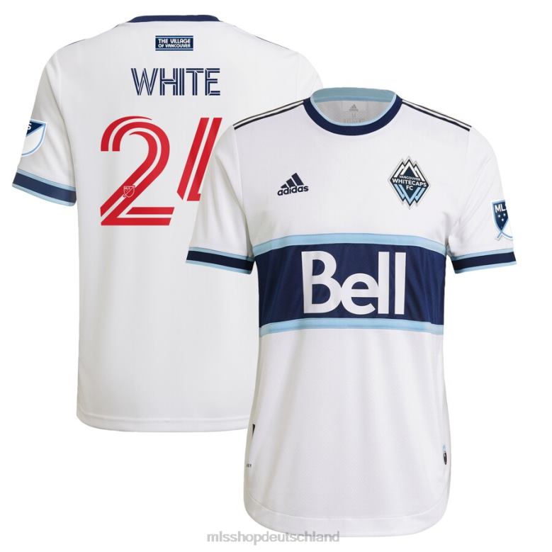 MLS Jerseys Männer Vancouver Whitecaps FC Brian White adidas Weißes 2021 primäres authentisches Spielertrikot 4PP8T1511